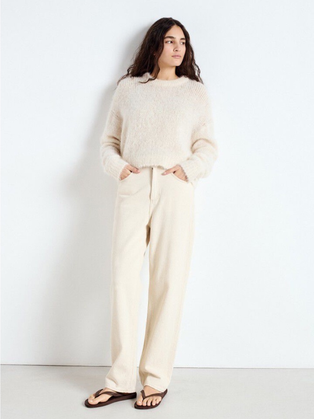 American Vintage Cream High-Waist Pants